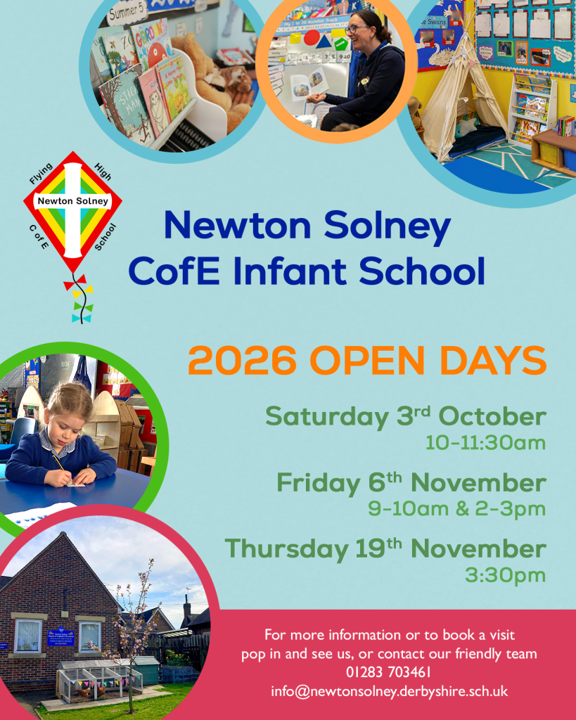 Newton Solney School Open days poster